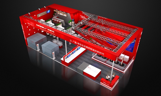 廣州數(shù)控展臺設(shè)計搭建方案的鳥瞰圖